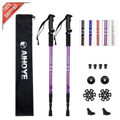 Lightweight Collapsible Hiking Poles with Anti-Shock Technology, 2 Pack
