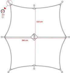 Hexagon Tarp Tarp Camping Outdoor Bushcraft Waterproof 340 x 310M Olive