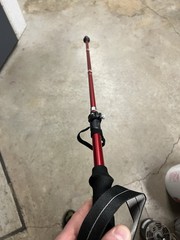 2PCS Trekking Hiking Poles Walking Sticks Adjustable Aluminum 43” Total Red
