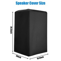 Black Silver Coated Oxford Cloth Speaker Cover with UV Shielding Windproof