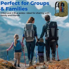 4 Pcs Trekking Poles Set, Collapsible Aluminum Hiking Poles, Adjustable Foldi…