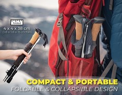 Portable Trekking Poles with Cork Grip | Ideal for Travel and Hiking Adventures