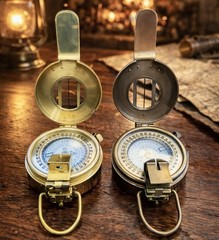 Brass WWII Military Compass, British Prismatic Pocket Compass- HIKING -CAMPING