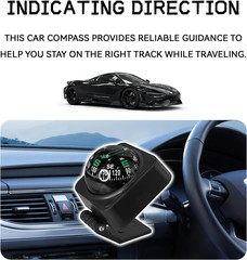Upgraded Car Compass,2.6X2.2X2.1 Car Compass Dashboard with Adjustable Angle, Po