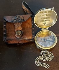 Antique Pocket Compass for Hiking & Camping – Engraved Nautical Navigation Tool