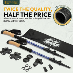 100% Carbon Fiber Trekking Poles by USA Brand – Ultra Strong Lightweight Collaps