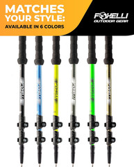 Trekking Poles – Lightweight Collapsible Aircraft Grade Aluminum Hiking Poles wi