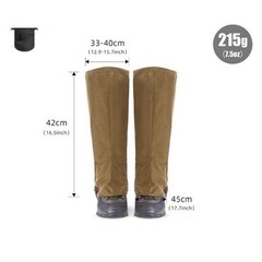 Lightweight Outdoor Hiking Gaiters With Reverse Zipper Design For Safety
