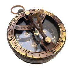 Engravable Brass Pocket Sundial Compass Nautical Antique Style Marine Compass Br