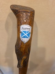 Old Scotland St. Andrews Cross Wood Hiking Walking Staff 51″ Vintage RARE EUC