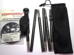 KOMPERDELL TREKKING POLE WINTER BASKETS + FOLDING POLE WITH COMPASS, BAG