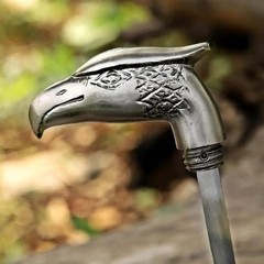 Antique Walking Stick Men’s Cane Silver Handle Eagle Head Unisex Traditional