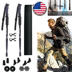 2 Pack Aluminum Quick Lock Trekking Poles 53 in Adjustable Hiking Walking Sticks