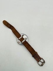Wrist Compass with Brown Leather Strap Black Analog Dial for Hiking & Scouting