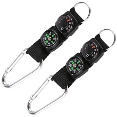 2 Pack Compass Keychain with Thermometer, Multifunctional Outdoor N…