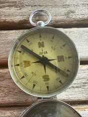 Vintage Japan PIC # C107 Super Automatic Control Pocket Compass w/Original Box