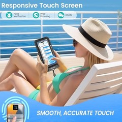 IP68 Floating Waterproof Phone Pouch 2 Pack, Touchscreen Friendly Black+Black