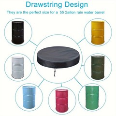 55 Gallon Drum Top Cover Black 210D Oxford Cloth Dust Wind Rain Protection
