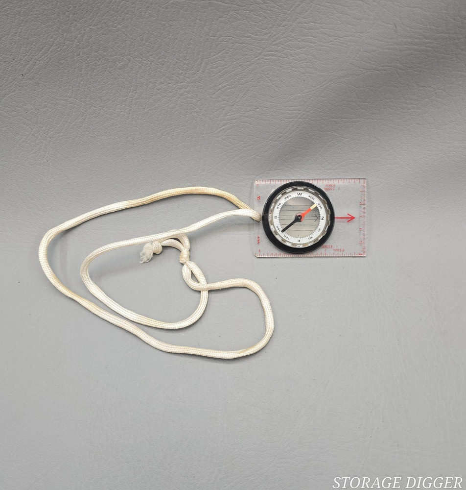 Vintage Small Portable Compass on Hard Plastic Measuring Base, Made in Japan