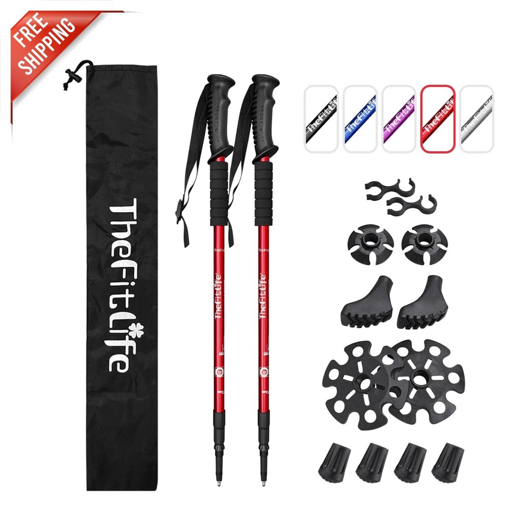 Collapsible Trekking Poles – Ultra-Lightweight, EVA Foam Handles, 135cm Length