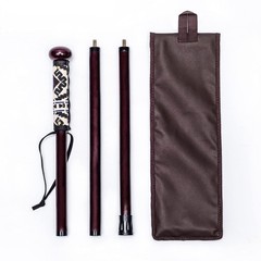 3pc Detachable Hiking Walking Stick with Compass, Soft Grip, Rubber Tip, 48