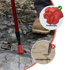 Hiking Pole Tips, 4Pcs, Rubber, Wear & Tear Resistant, for Trekking Poles, Wa…