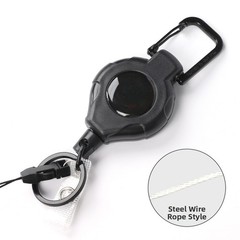 Retractable Fishing Rod Leash with Steel Rope for Outdoor Lure Keychain