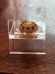 Vintage Acrylic Lucite Transparent Compass Floating In Liquid