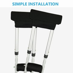 1 Set Durable Black Crutch Underarm Cushion Reusable Walking Stick Accessory