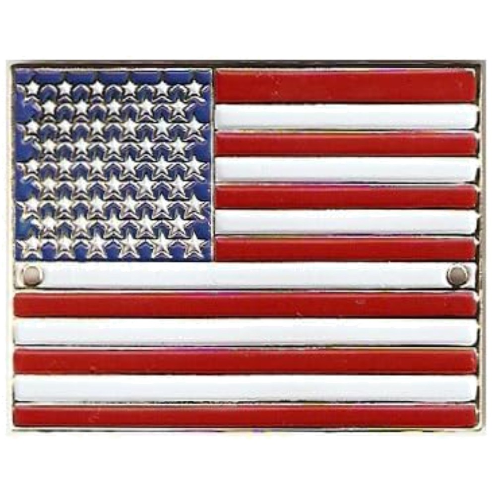 USA Flag Hiking Stick Badge – Wood Trekking Pole Decoration