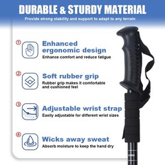 2X Adjustable Walking Sticks Aluminum Hiking Poles Lightweight Nordic Alpenstock