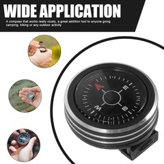 Portable Black Metal Compass with Clear Dial for Outdoor Hiking and Camping Use