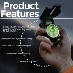Lensatic Tritium Compass, Official USA Military Compass – Accurate and Ultral…