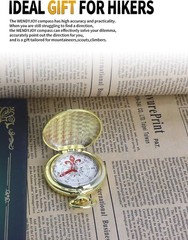 Compass Golden Heirloom Quality Scout Gift for Hiking Camping Navigation Explore