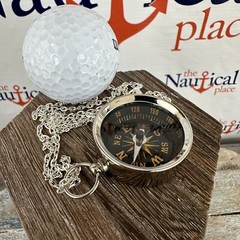 Silver Finish Brass Pocket Compass – Small Nautical Necklace Pendant – Keychain