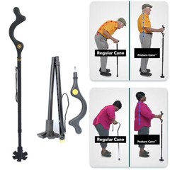Adjustable Height Walking Stick Aluminum Alloy Foldable Straight Posture Cane
