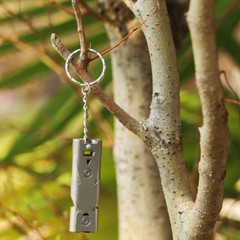 High Decibel 150DB Double Tube Survival Whistle with Keychain for Camping