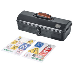 Compact 36x15x11cm Metal Camping Toolbox with Felt Lining and Ergonomic Handle