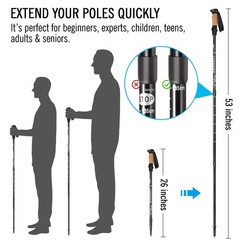 Trekking Poles Collapsible Hiking Poles, Aluminum 7075 Walking Poles Sticks w…