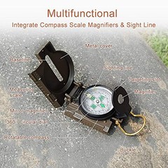 Multifunctional Military Compass, Amy Green, Waterproof and Shakeproof,