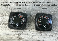 Slip-on Wrist Easy to Read Dial Thermometer for Watch Band or Paracord Bracelet