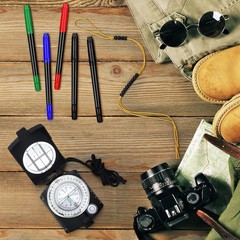 8 Pcs Land Navigation Kit Includes 5 Military Map Markers Lensatic Military