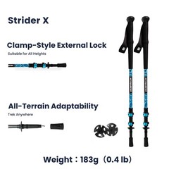Strider X Carbon Fiber Trekking Poles – Adjustable Lightweight Hiking Poles w…