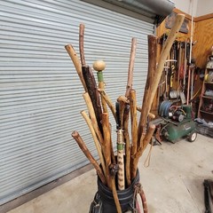 MANY NEW WALKING STICKS HIKING CAMPING STICKS CEDAR PINE EACH ONE CUSTOM MADE