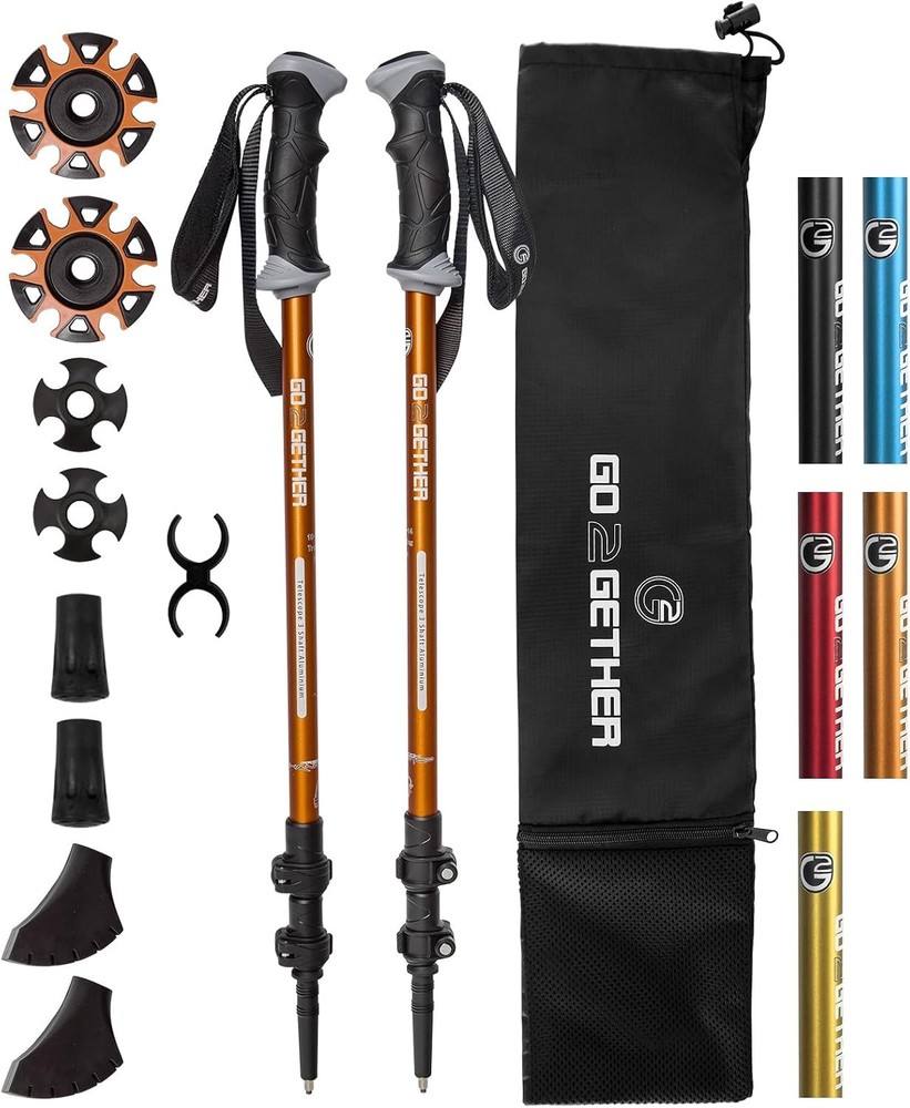 Aluminum Trekking Poles Quick Adjustable Locks Comfort Handle Padded Strap Snow