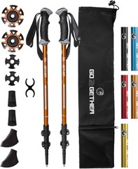 Aluminum Trekking Poles Quick Adjustable Locks Comfort Handle Padded Strap Snow