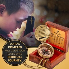 Engraved Brass Pocket Compass Gift – Psalm 328, First Communion Gifts, Baptis…