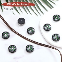 20mm Mini Compass [10PCS] – Pocket Oil Filled Small Compass Bulk – [Black]