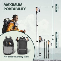 Nordic Walking Stick, TP1 Hiking Poles Retractable Lightweight 7075 Aluminum,…