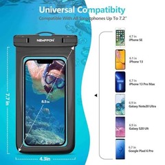 4 Pack Waterproof Cell Phone Pouch – Universal Water Black+Blue+Green+Pink